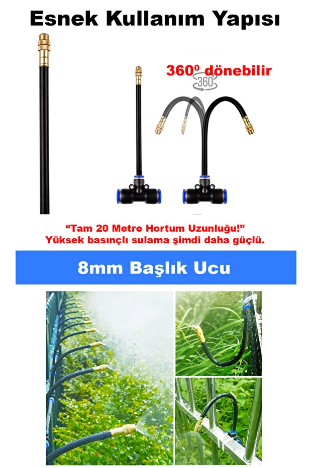 360 Derece dönebilen 20 metre Sulama Sistemi